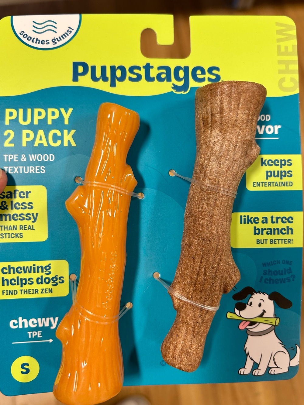 Puppy Chew Toy 2-Pack - Orange & Brown